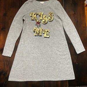C Gray Dress with Gold and Red Accents